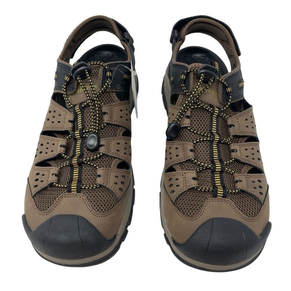 Skechers Men’s Size 12 Brown Leather Closed Toe Fisherman Bungee Sandals New main image 15